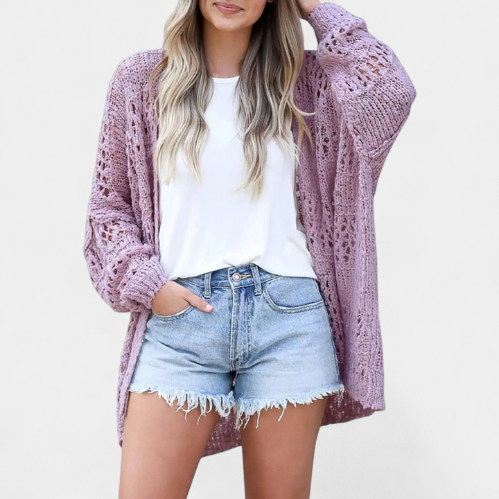 FIORELLA™ | Boho Hollow-Out Knit Cardigan