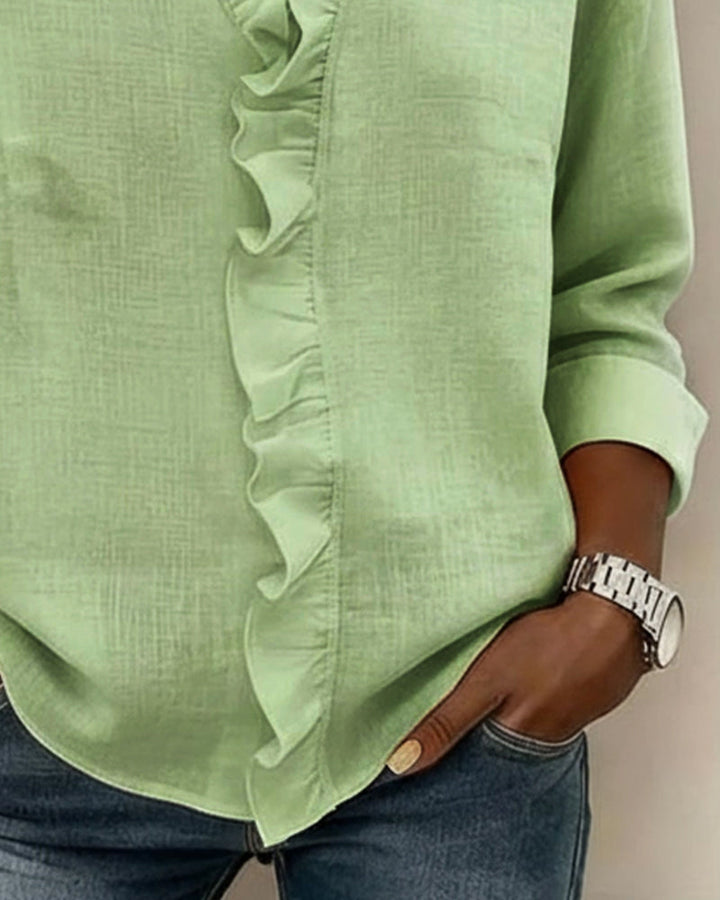 Sally | Ruffle Blouse with V-Neck