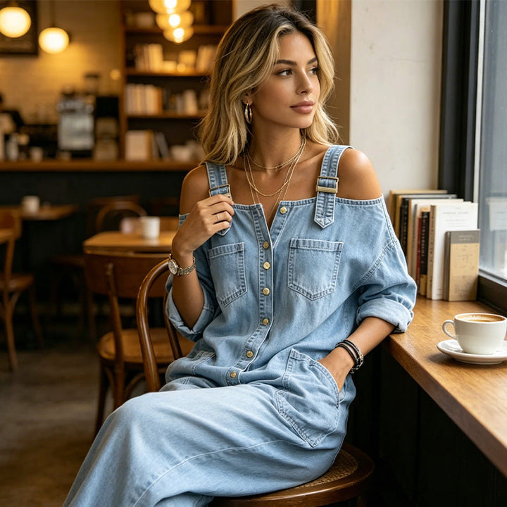 Tina | Wide-Leg and Loose-Fitting Overalls with Pockets