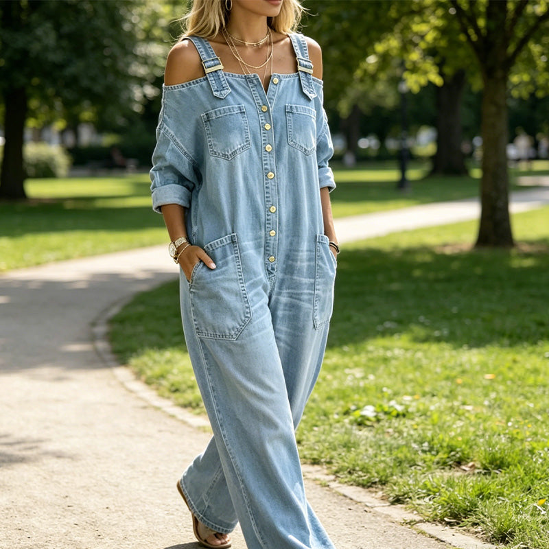 Tina | Wide-Leg and Loose-Fitting Overalls with Pockets