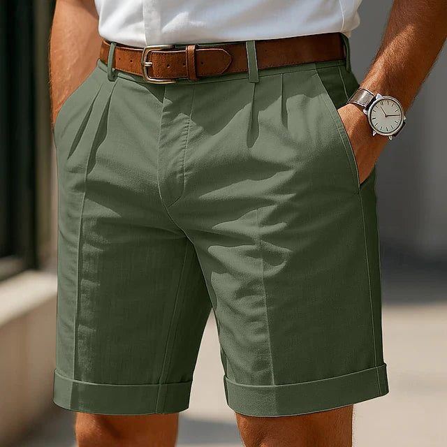 Eli | Summer Pleated Chino Shorts